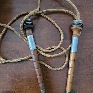 Classic Wooden Jump Rope with Silver Details